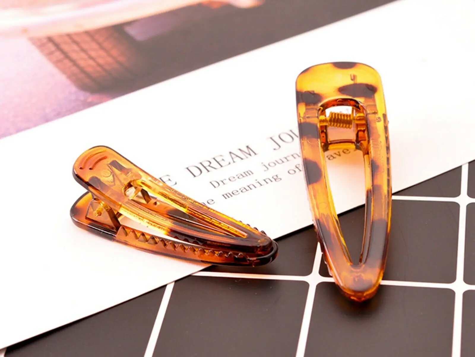

5 Pcs Ladies Tortoise Shell Plastic Hair Alligator Clip 60mm 80mm Bangs Slides