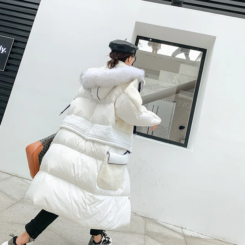 

Natural Real Fur Coat Women Clothes Korean Winter Coat Women 20% White Goose Down Coat Puffer Jacket Fur Tops 1211 YY2182