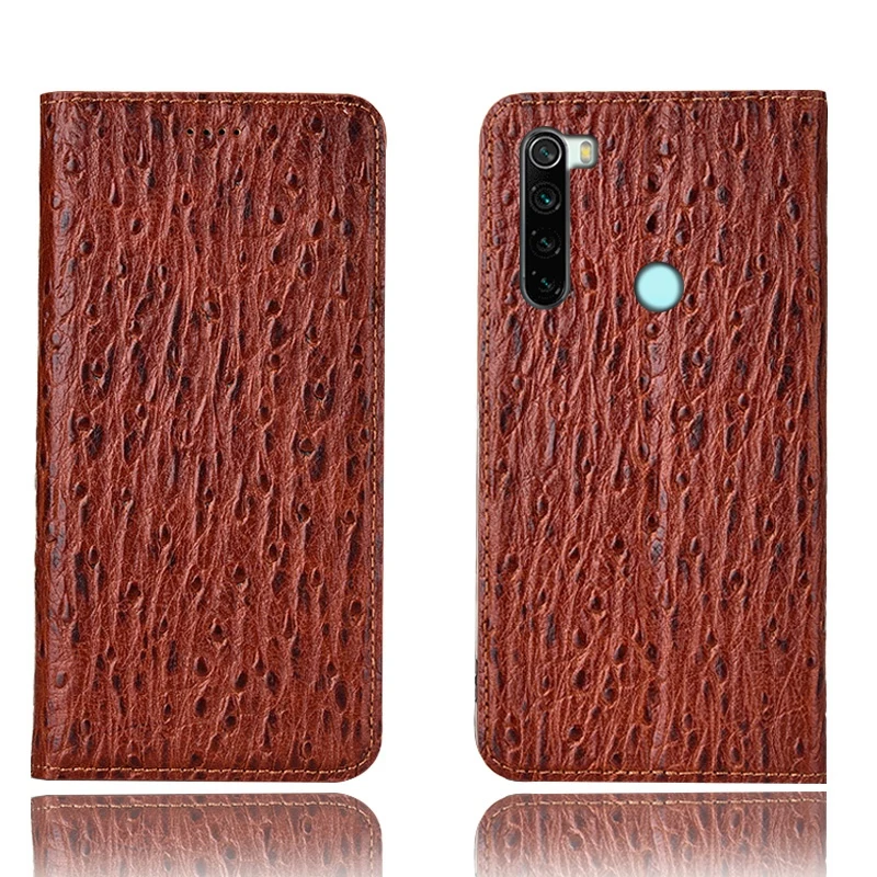 

High-end ostrich pattern cowhide leather retro vintage phone bag for Xiaomi Note 10 Pro/Note 10 Lite/Note 10 phone case capa