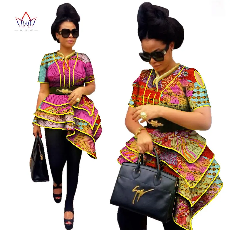 BRW Africa Style Women Modern Fashions Womens Tops Dashiki African Print Tops Shirt Plus Size M-6XL Women Clothing WY2576 - Цвет: 16