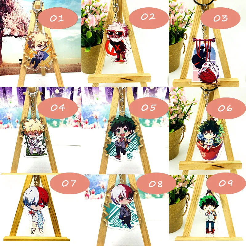 Милый брелок для ключей с героями мультфильмов Наруто/моя геройская академия