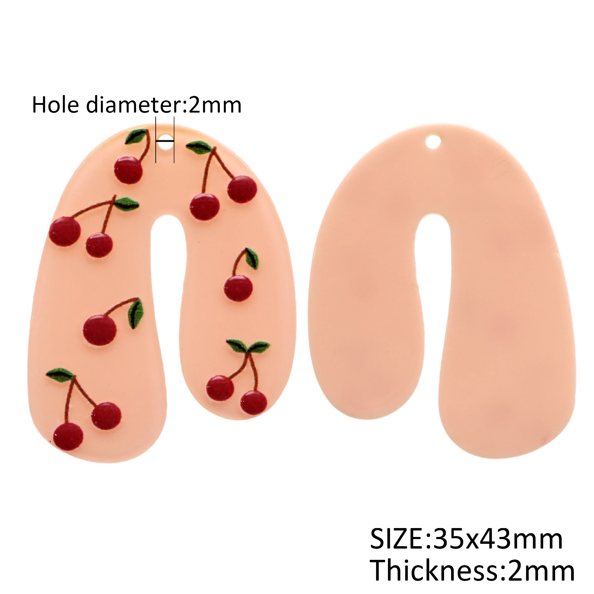 3D рельефный акриловый цветок с плоской задней стороной из смолы отверстием 1 шт.