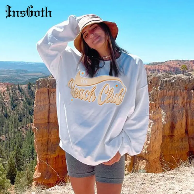 

Женская толстовка с длинным рукавом, круглым вырезом и принтом