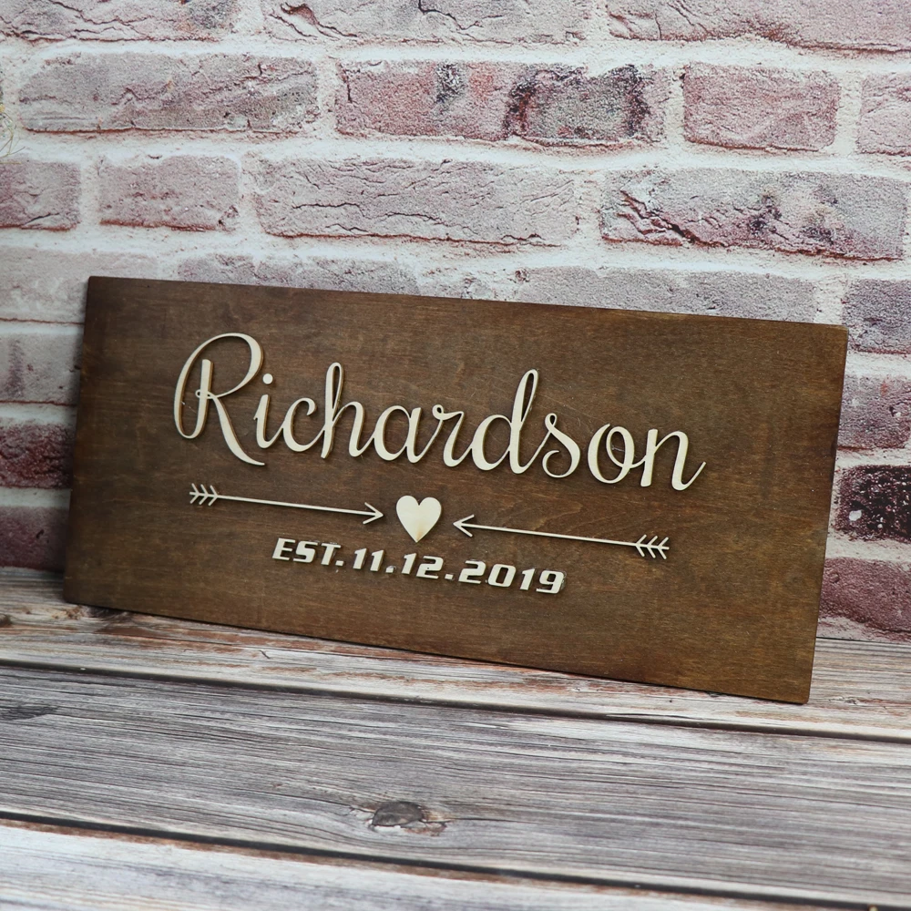 Индивидуальный Свадебный знак для свадьбы семейное наименование|Украшения