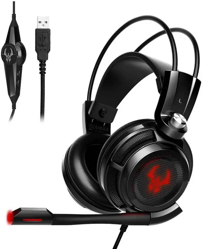 Игровые наушники EasyAcc стерео канал объемный звук виртуальная 7 1 Накладные с