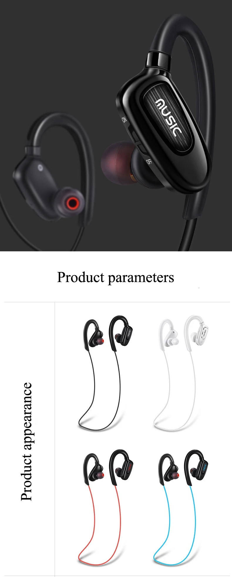 S5 Bluetooth наушники беспроводные наушники спортивные басы Bluetooth наушники с микрофоном для телефона Auriculares