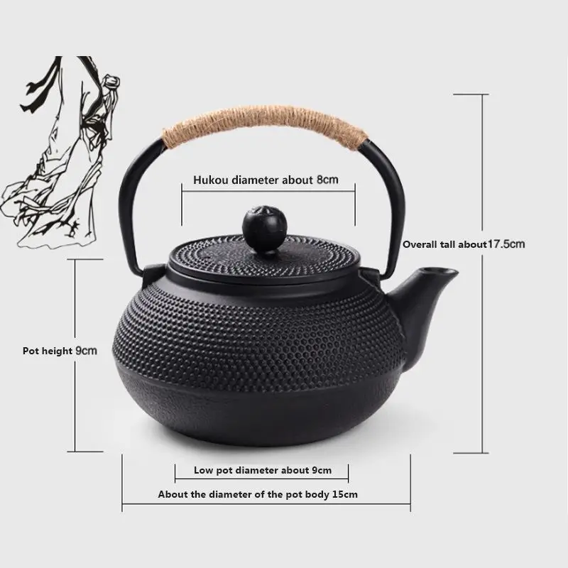 

Southern Cast iron kettle old iron pot shells tea pots health boiler scale iron pot 800ml
