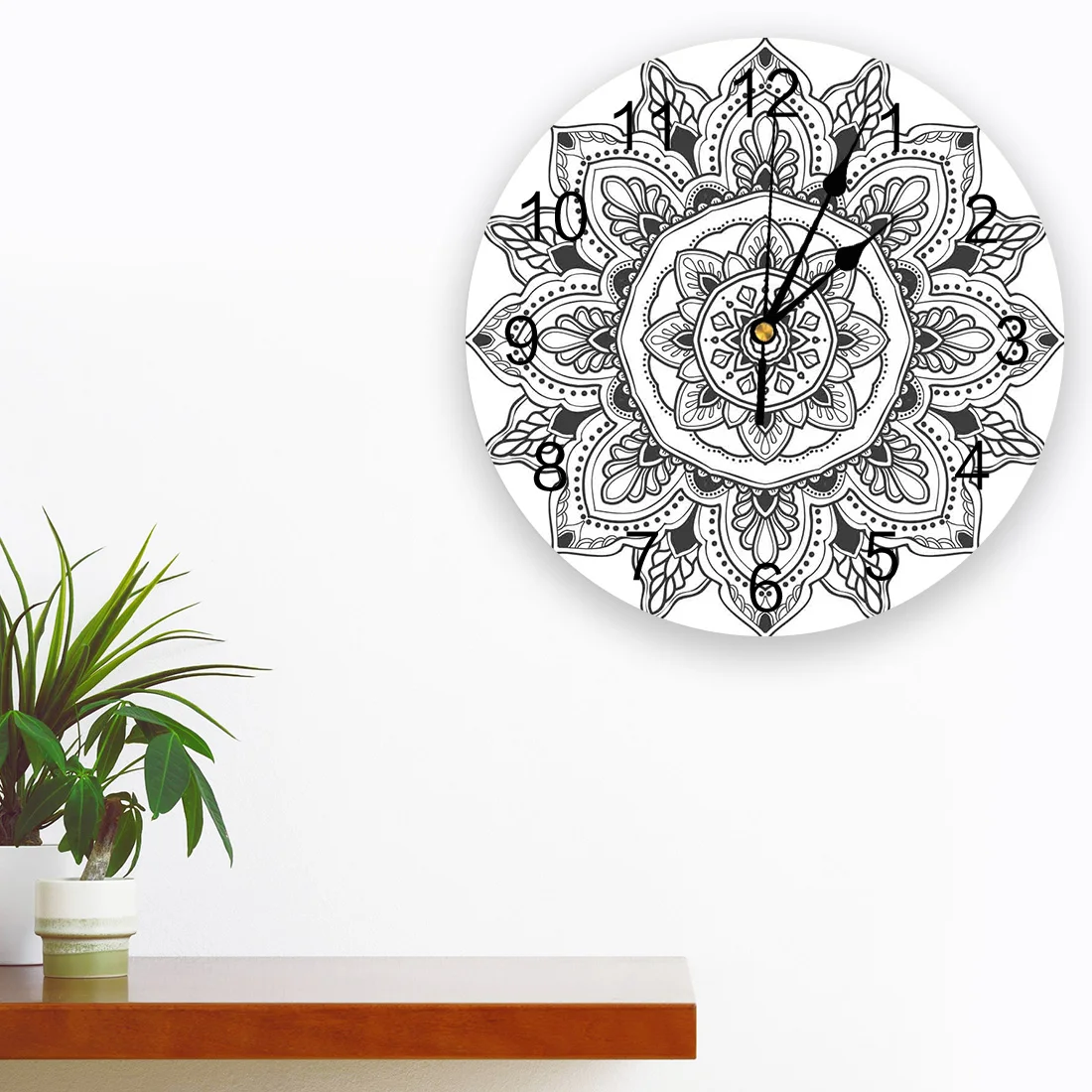 Мандала белые круглые настенные часы современный дизайн украшение для дома