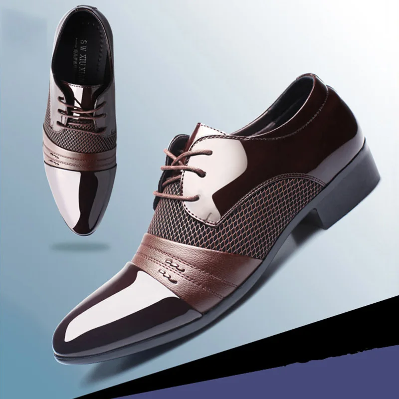 

Men's leather shoes men's casual shoes formal business lace leather men's shoes British style Oxford PU shoes