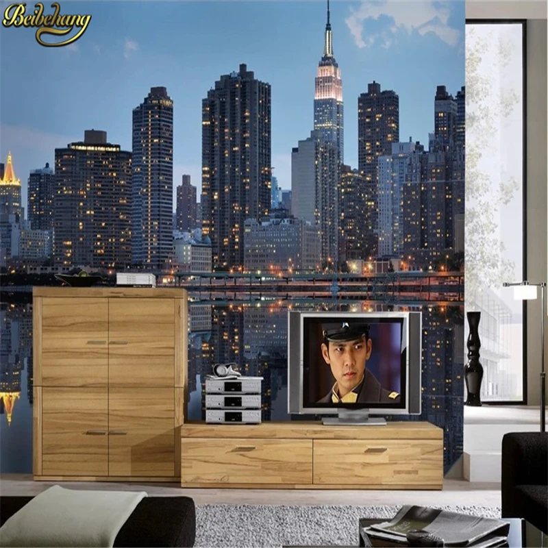 3d обои beibehang с фотографией рулон бумаги город ужин Настенные для гостиной ТВ фона