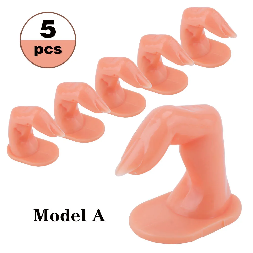 5pcs Model A 5/10 шт Искусственные ногти 1 шт ручные инструменты для маникюра и Практика пальцев Учебная модель Красота накладные ногти принтер арт гибкий мягкий инструменты - Цвет: 5pcs Model A