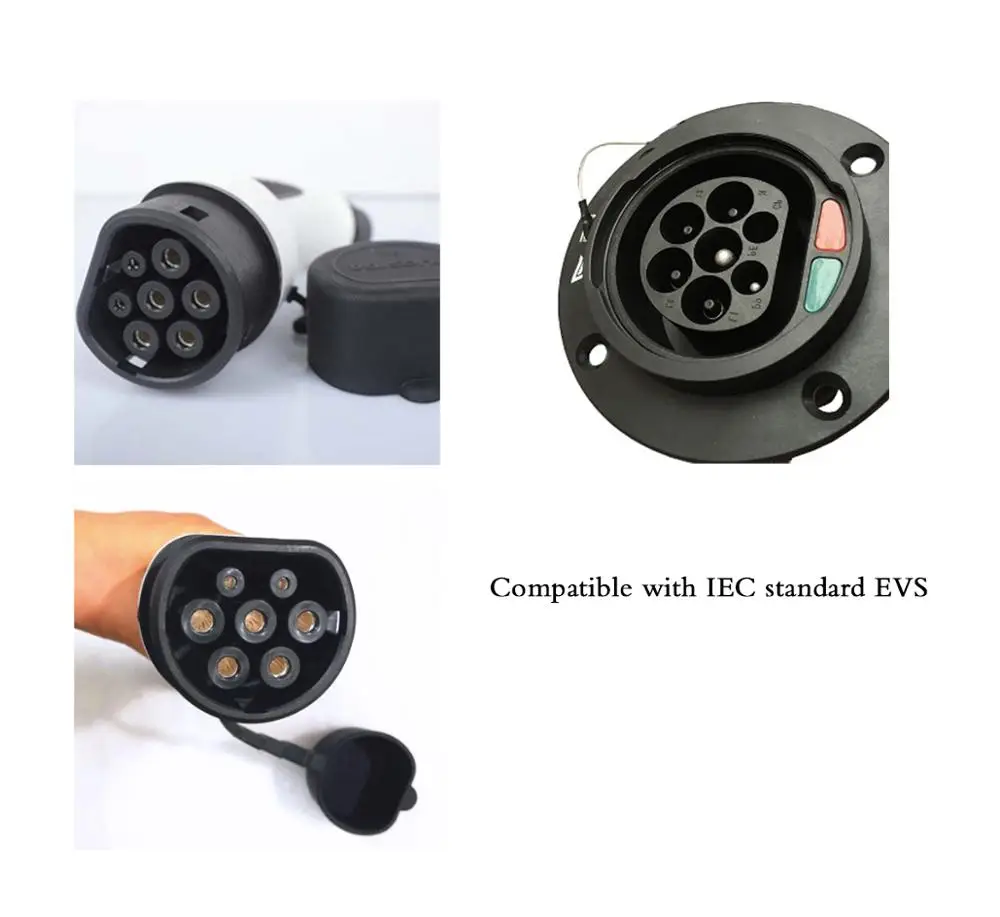 YKS-ESNES портативное зарядное устройство EV IEC62196 16A стандарт ЕС штепсельная вилка 5 м Тип 2