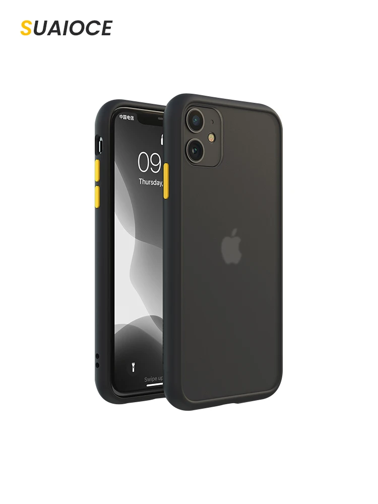 

SUAIOCE Original Shockproof Armor Case For iPhone 11 Pro Max X XS XR MAX 7 8 Plus SE 2020 Transparent Cover Luxury Silicone Case