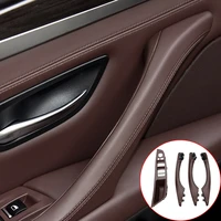 rhd 4pcs beige car interior leather door armrest inner handles panel pull trim for bmw 5 series f10 f11 f18 internal accessories