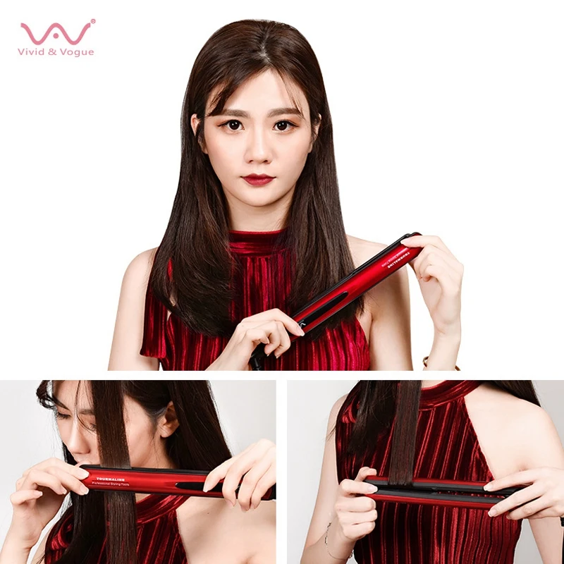 

Vivid& Hair Straightener Does Not Hurt Hair, Negative Ion Hairdressing Splint Straight Clamp US Plug