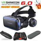 Оригинальные очки виртуальной реальности VR -shinecon -BOX 6,0, очки виртуальной реальности 3D VR, гарнитура, контроллер для смартфона Google cardboard