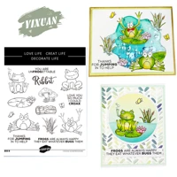 mangocraft cute pond frog metal cutting dies and stamps stencils for decor diy scrapbooking photo album embossing paper card s