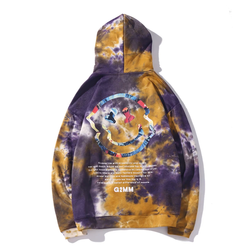 Мужские толстовки с капюшоном в стиле хип-хоп СО смайликом на шнурке | Мужская