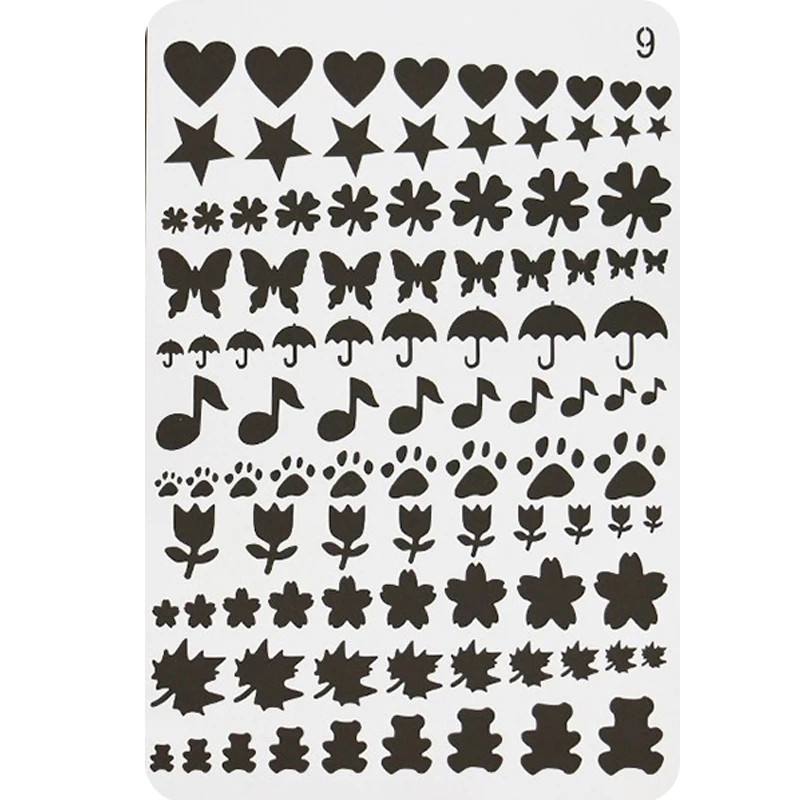 

Stencils Heart Butterfly PET Plastic Hollow Painting Template Coloring Embossing Accessories Graffiti Ruler Office School