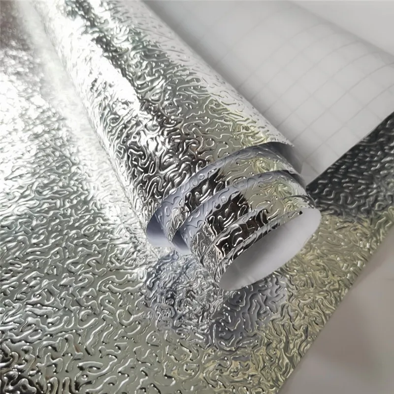 Kitchen Oil Proof Waterproof Sticker Aluminum Foil Stove Cabinet Stickers Self Adhesive Wallpapers DIY Wall | Дом и сад