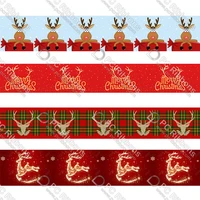 custom christmas printed grosgrain foe diy handmade materials christmas wedding gift wrap tape ribbons 50 yards