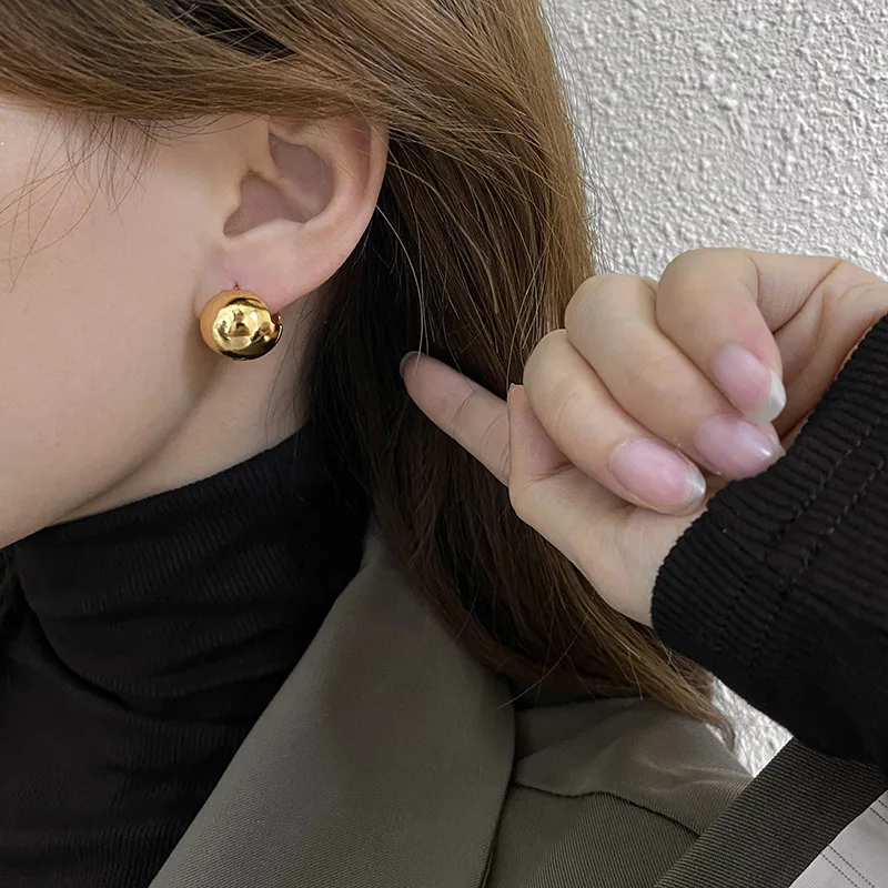 

Small Bead Earrings For Women Stainless Steel Gold Chain Elegant Wedding Party Bridal Fashion Cute Birthday Jewelry Gift