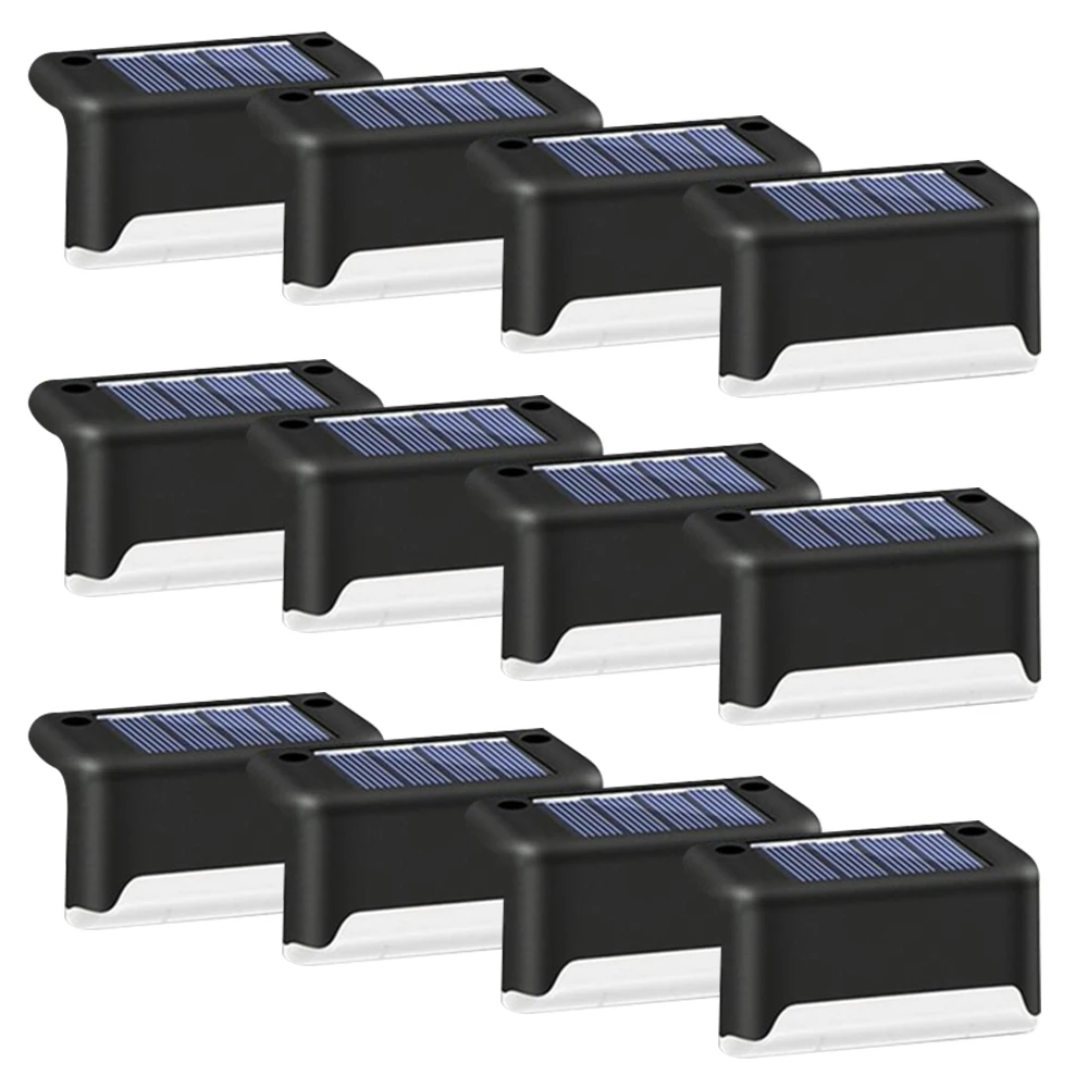 

4/8/12/16PCS LED Solar Lamp Path Stair Outdoor Waterproof Wall Light Garden Landscape Step Stair Deck Lights Fence Solar Light