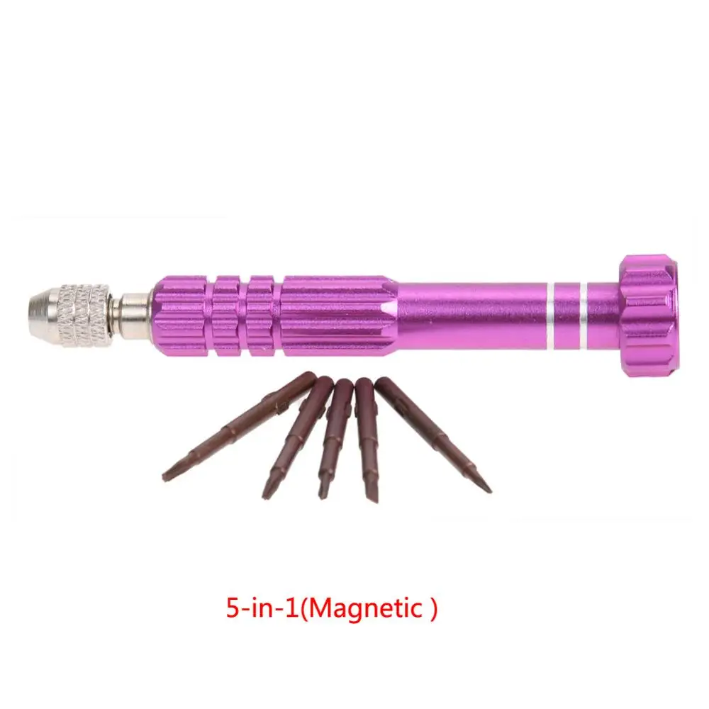 5-in-1 Purple Многофункциональный 8 в 1 Мини-алюминиевый прецизионный отвертка набор ремонтных инструментов Набор для сотового телефона набор ручных инструментов - Цвет: 5-in-1 Purple
