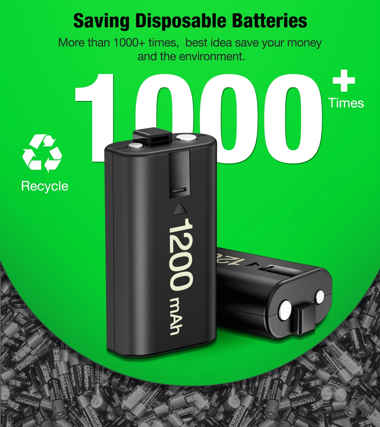 Аккумуляторы Beboncool 1200 мА ч 4 шт. для беспроводных геймпадов Xbox One X S | Электроника