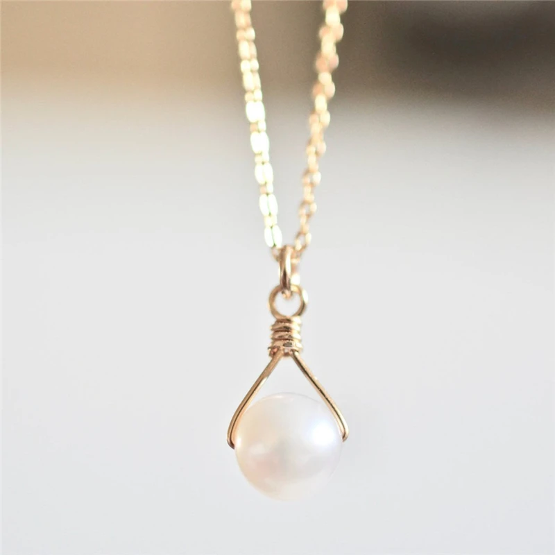 

14K Gold Filled Natural Pearl Choker Gold Jewelry Handmade Pendants Collier Femme Kolye Boho Jewelry Necklace For Women
