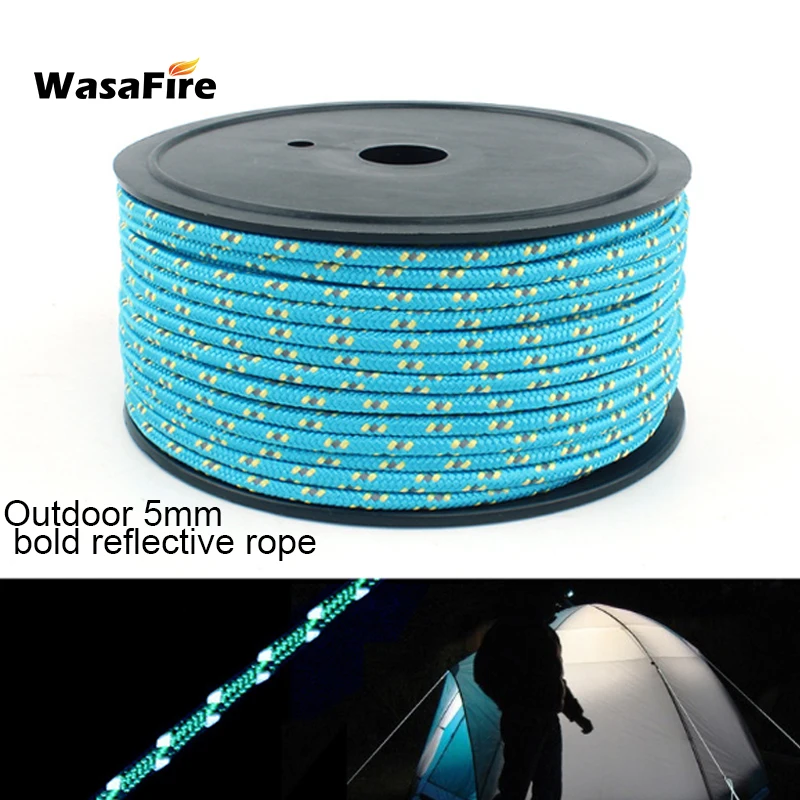 50 м толщиной 5 мм светоотражающий уличный Паракорд Кемпинг веревка для