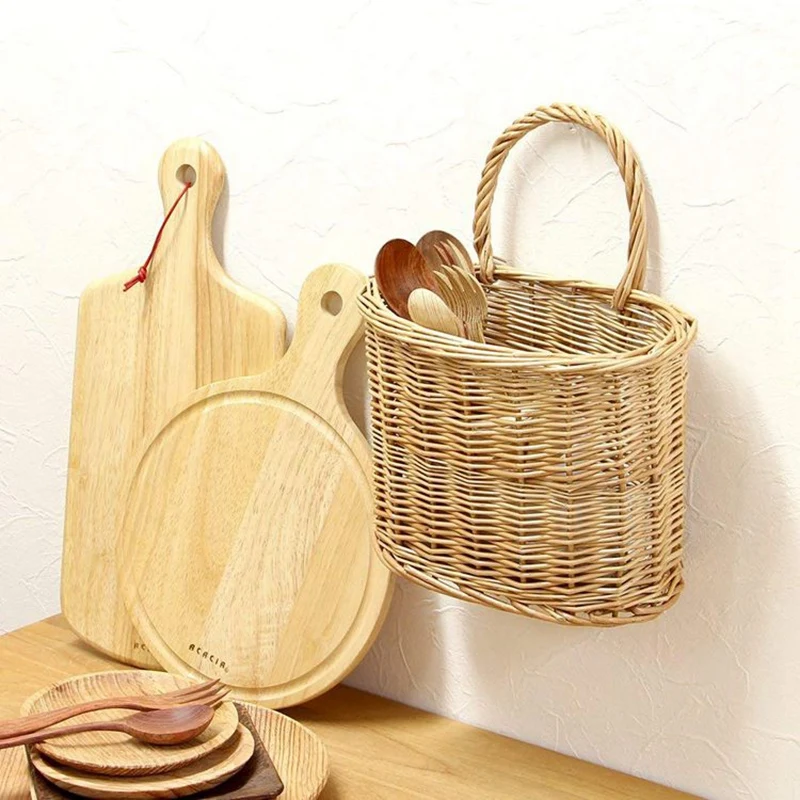 Ручная плетеная корзина из ротанга английский загородный Стиль Корзина для