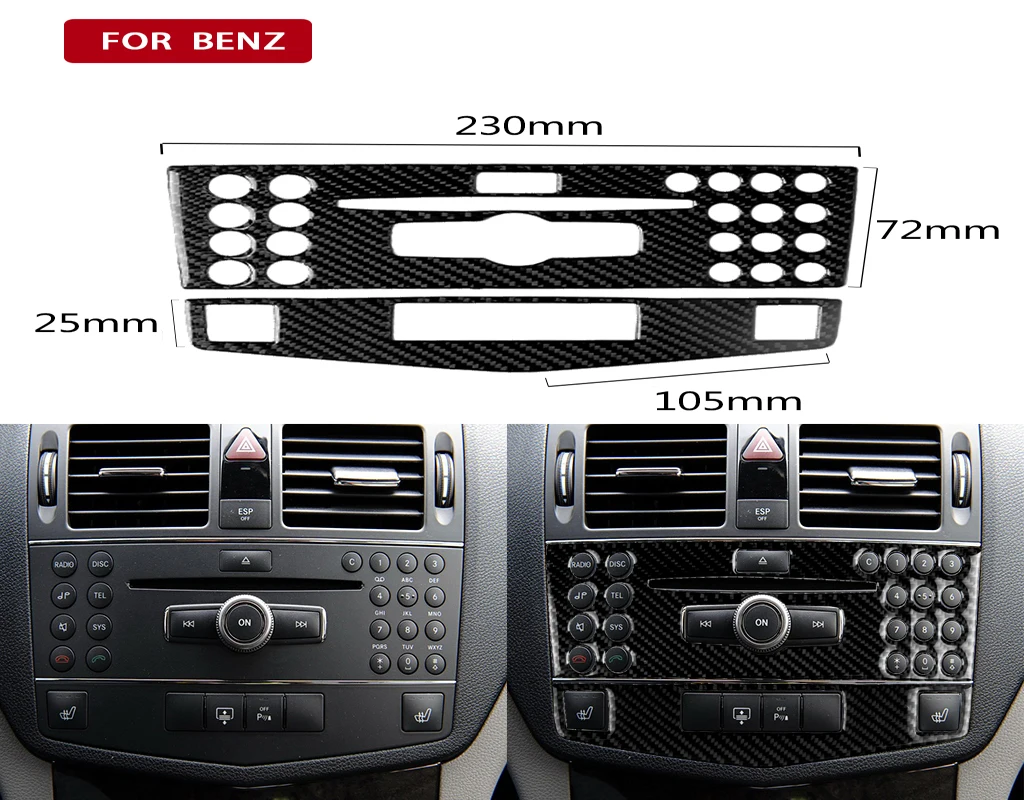 Аксессуары для Mercedes Benz W204 C Класс 2007-2010 наклейка на панель управления