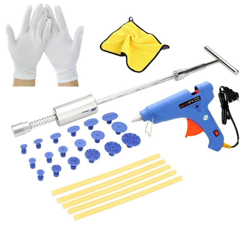 

2 in 1 Slide Hammer Hand Puller with Glue Gun Dent Removal Tool Repair Kit