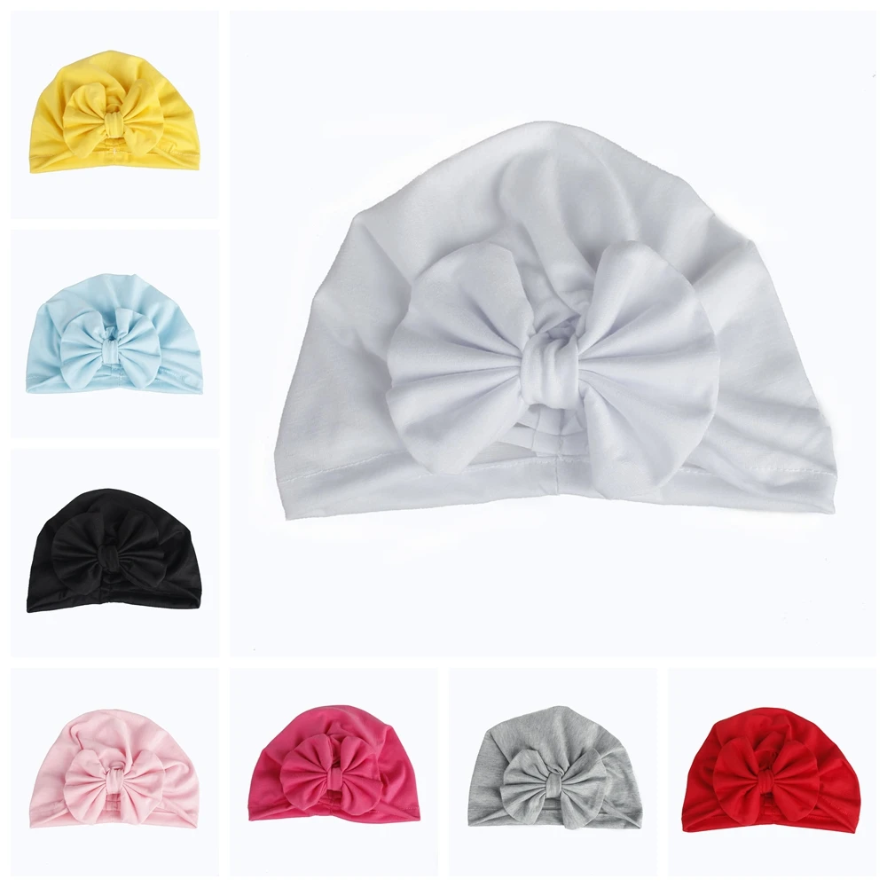 

Infant Soft Comfortable Cotton Turban Hat Fashion Handmade Bowknot Baby Caps Bows Headwear Hair Accessories Clothing Decoration