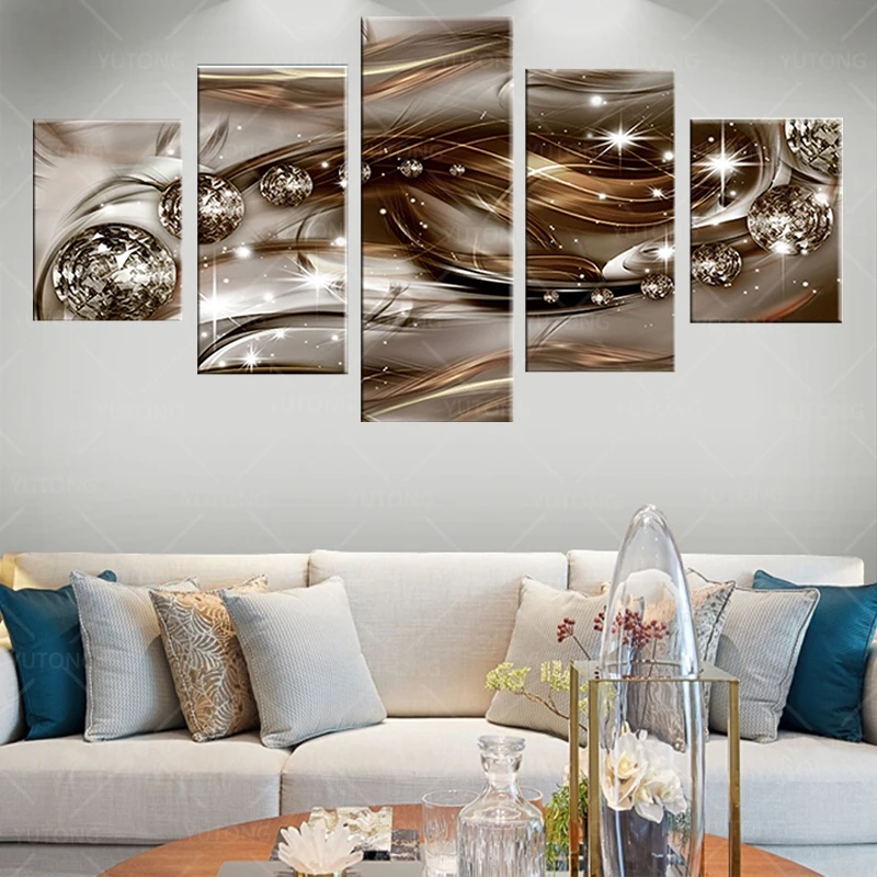 Модульные картины для домашнего декора гостиной 5 шт. Красивый Изысканный