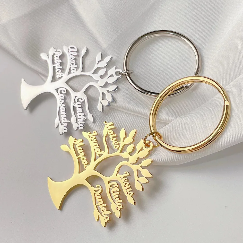 Брелок HUHUI с именем Древа жизни на заказ персонализированная подвеска 1-6 именами