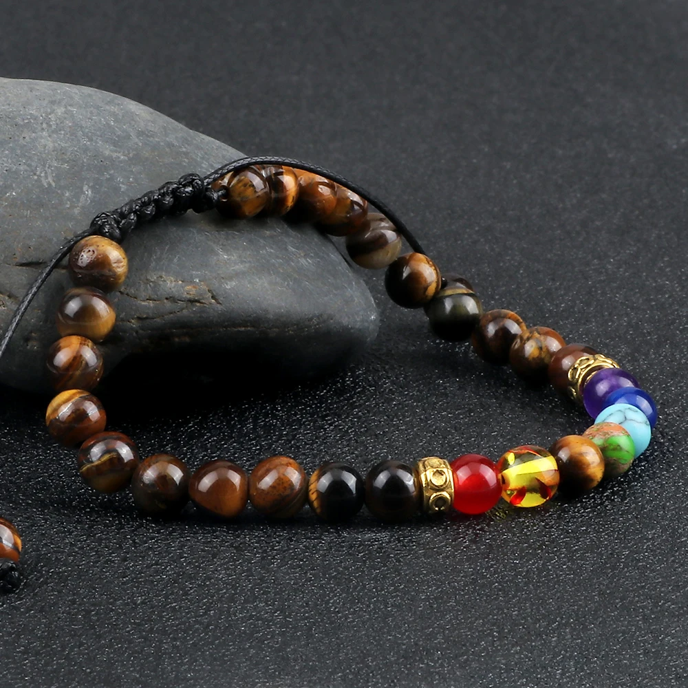 Женский браслет из натурального камня 6 мм 7 чакр | Украшения и аксессуары