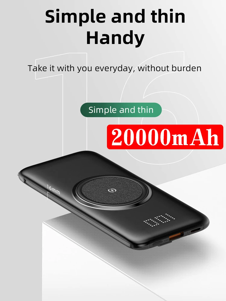 

Power Bank 20000mAh Portable Charger For Samsung Xiaomi mi Mobile External Battery Powerbank 10000 mAh Poverbank Phone
