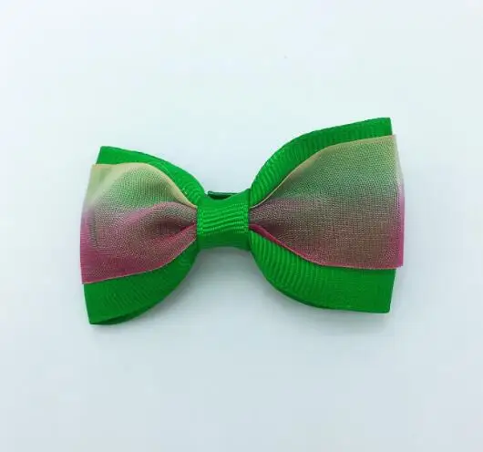 20 шт./лот твердого Бутик Grosgrain ленты для девочек с маленьким бантом; резинка для волос, обтянутая тканью; зажим для галстука лента для волос, бабочка Сделай Сам DIY бигуди для волос Аксессуары Лучший подарок - Цвет: 2