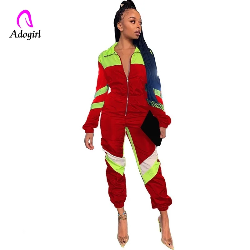 Цвет блок 2019 сексуальные цельные костюмы Комбинезоны осень зима с длинным