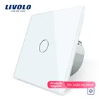 Настенный выключатель Livolo по стандарту ЕС, с диммером, панель из хрустального стекла, 1 клавиша, 1 канал, фотоэлемент, 25