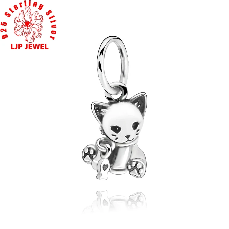 

2019 New 925 Sterling Silver Beads Sweet Cat Pendant Charms fit original pandora Bracelets Women DIY Jewelry