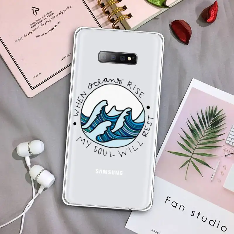 

The Great Sea Wave Phone Case Transparent For Samsung Galaxy S A 5 7 8 9 2015 20 edge plus 10 e lite 2019