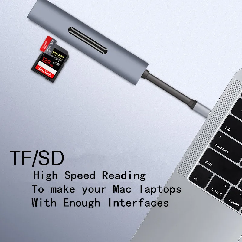 Тип C к Hdmi концентратор адаптер 4K Usb 3 1 Vga 60 Гц 5 мм аудио конвертер с Tf Sd карты слот 9