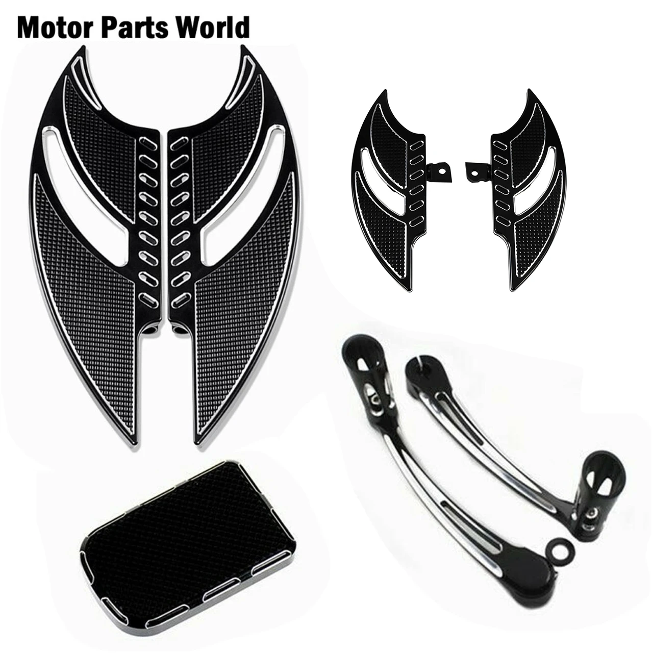 

Motorcycle F+R Floorboards Foot Peg Shifter lever Brake Pedal Black For Harley Touring Electra Glide FLHT CVO Road Glide Softail
