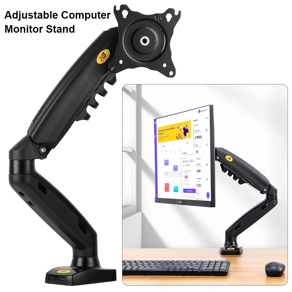 

Desktop Stand For 13-27-Inch Monitor Holder Single Articulated Air Spring Arm Adjustable Monitor Bracket For LCD Computer Screen