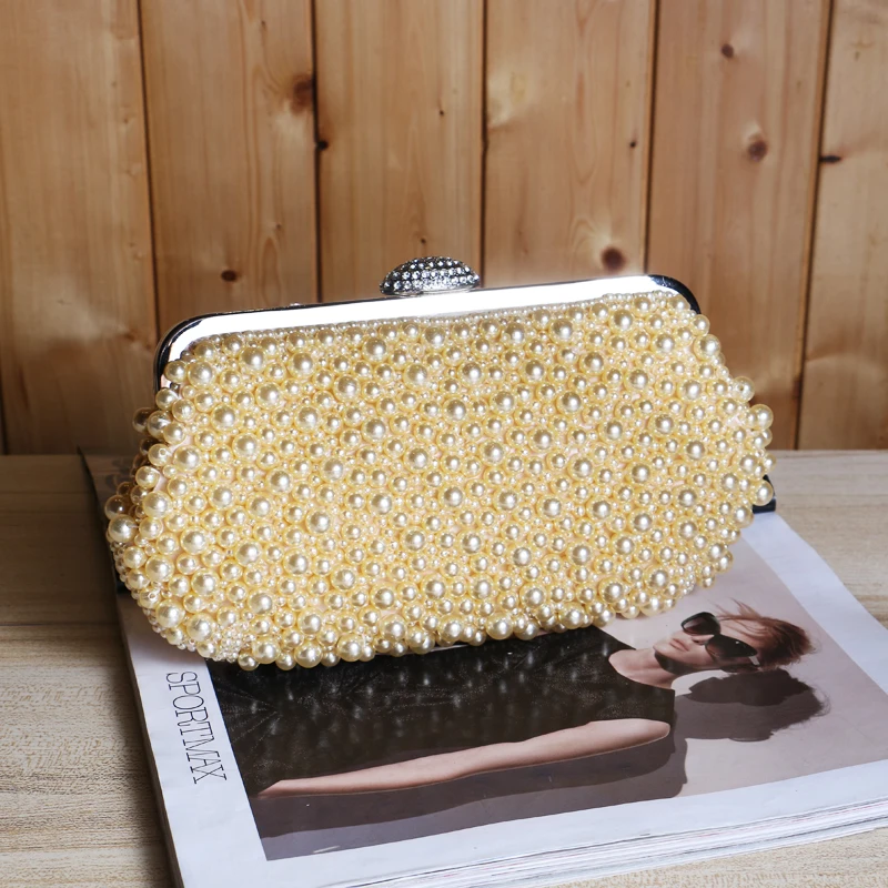Женская вечерняя сумка-клатч GLOIG украшенная бусинами Роскошный Металлический