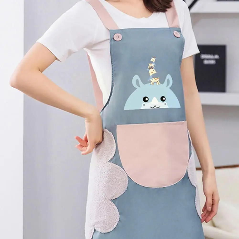 

Kitchen Waterproof And Oil-proof Simple Cute Women Restaurant Apron Apron Baking Cooking Household Cleaning Apron Z6Z5