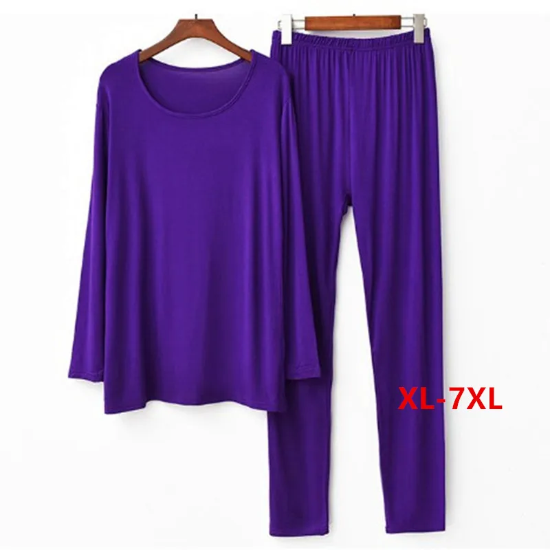 45 To 110 KG Spring Autumn Pajamas Women 2023 Plus Size Modal Cotton Sleepwear Pijama Set Underwear Suit Pyjama Femme 3XL-7XL